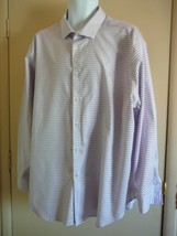 Men&#39;s Dress Shirt Calvin Klein Long Sleeve Burgundy Plaid Size Slim 20 3... - £7.42 GBP