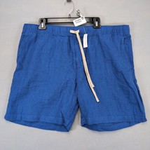 NWT Banana Republic 100% Linen 8&quot; Shorts Men&#39;s XL Blue Elastic Drawstrin... - $36.00