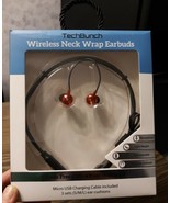 Tech Bunch Wireless Neck Wrap Earbuds Red Hands Free Calling Microphone  - £15.45 GBP