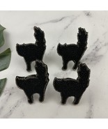 Pottery Barn Vintage Halloween Cat Napkin Rings Lot of 4 New Black Beaded - €32,44 EUR