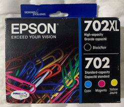 Epson 702XL / 702 Ink Set T702XL-BCS T702XL120 & T702520 Exp 2026+ Retail Box - $69.98