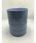Vintage Oblique 4 Stackable Bowl Set 1987 Blue Melamine Stacking Mid Cen... - $66.89 CAD