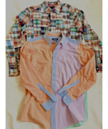 Lot 2 Shirts Vintage GAP Patchwork Madras Plaid  &amp; Chaps Gingham Colorbl... - £30.76 GBP