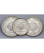 1949-1955 Mozambique 2-1/2, 5 &amp; 10 Escudos plein De (3) Pièces - £50.31 GBP