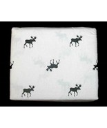 Coleman Black Moose on White 4Pc KING Brushed for Softness Flannel Sheet... - $74.99