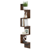 5-Tier Corner Shelf Floating Bookshelf Wall Mounted Storage Organizer-Ru... - $970.66 MXN