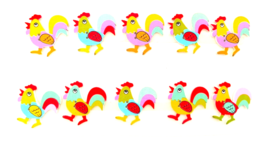 NEW 10 Rooster Buttons Mixed Lot Flat 1&quot;  Very Colorful 2 Holes Sewing Crafting - £3.56 GBP