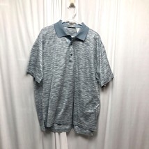 Flash Blue Striped Polo Shirt Mens Size Large Cotton Short Sleeve Golf O... - $24.49