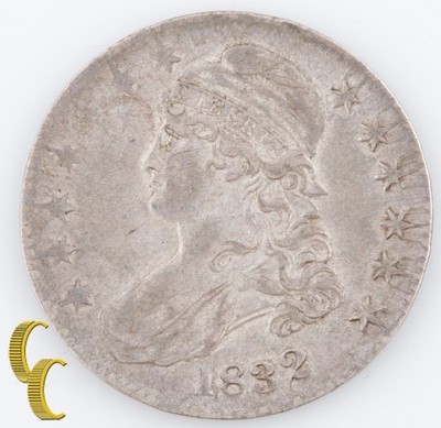 1832 Capped Bust Half Dollar (Extra Fine, XF) Silver 50c 1/2 $ EF KM-37 Item image 2