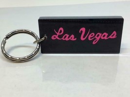 Vintage Souvenir Keyring Las Vegas Keychain In Pink Letters Ancien Porte-Clés Us - £6.54 GBP