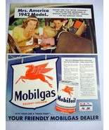 1942 WW2 Color Ad Mobil Gas Mobil Oil With Pegasus Horse Logo - $13.70 CAD