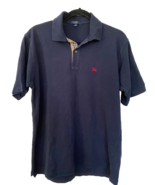 Burberry Men’s Navy Blue Embroidered Logo Polo Shirt 100% Cotton Size La... - $49.99