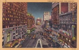 New York City NY Times Square at Night Postcard D47 - $2.99