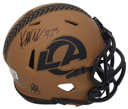 Kyren Williams Autographed Rams Salute to Service Mini Speed Helmet Beckett - £121.58 GBP