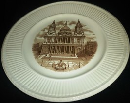 1941 Sepia Transfer Historical Plate Wedgwood Old London Views St. Pauls - $6.00