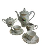 hand-painted gold china occupied japan Tea pot Cup Plate Sugar Creamer Set - £50.69 GBP