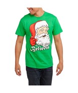 Santa Claus Christmas Tshirt Don&#39;t Stop Believing Ugly Christmas Sweater... - $13.95