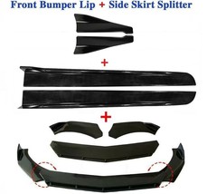 Front Rear Bumper Lip Spoiler Splitter + 42&#39; Side Skirt Extension Universal - £51.97 GBP