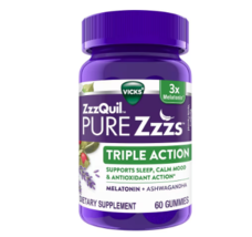 PURE Zzzs Triple Action Gummy Melatonin Sleep-Aid with Ashwagandha 60.0ea - $40.99
