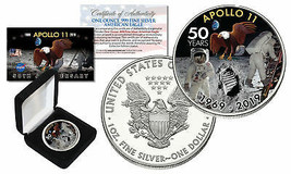 Apollo 11 50th Anniversary Man On Moon 1 Troy Oz Pure Silver American Eagle Box - £66.18 GBP