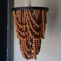 Wooden Beaded Pendant in Brown - £131.72 GBP+