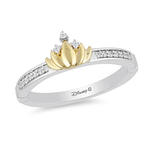 1/10 CTTW Tiana Water Lily Ring with Diamond Accent Rapunzel Sun Wedding Ring - £39.50 GBP