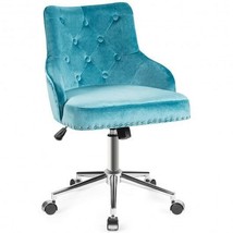 Tufted Upholstered Swivel Computer Desk Chair with Nailed Tri-Turquoise - Color: - $3,111.81 MXN