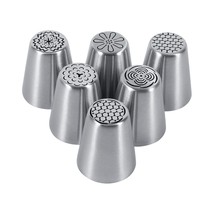 Russian Piping Tips Set, 6 Pcs Russian Ball Tips For Cake Decorating, La... - $22.99