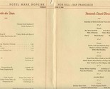 Hotel Mark Hopkins Menu Knob Hill San Francisco California 1939 - $37.62