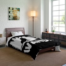 Wolf Howl Black and White Blanket: Be Wild and Wander, Polyester, One-Sided Prin - £109.76 GBP+