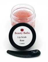 Rose Lip Scrub handmade exfoliating sugar scrub gift for her 1 ounce jar... - $8.04