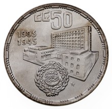 1415-1995 Égypte 5 Pounds Pièce Argent En Bu, 50 Ans Arabe League Km 765 - $51.41