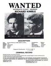 The Fugitive,  Movie Wanted Poster, Harrison Ford,  Plus Free TV Fugitive Poster - £31.27 GBP