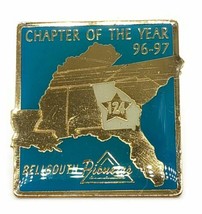 Bellsouth Pioneers Chapter of The Year 96-97 124 Enamel Gold Tone Hat Pi... - $12.26