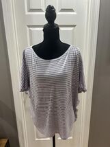 Lafayette 148 New York Lightweight Striped Short Sleeve Top - $39.60