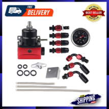 Universal Adjustable Fuel Pressure Regulator Kit Aluminum With 100 Psi Pressure - £42.54 GBP