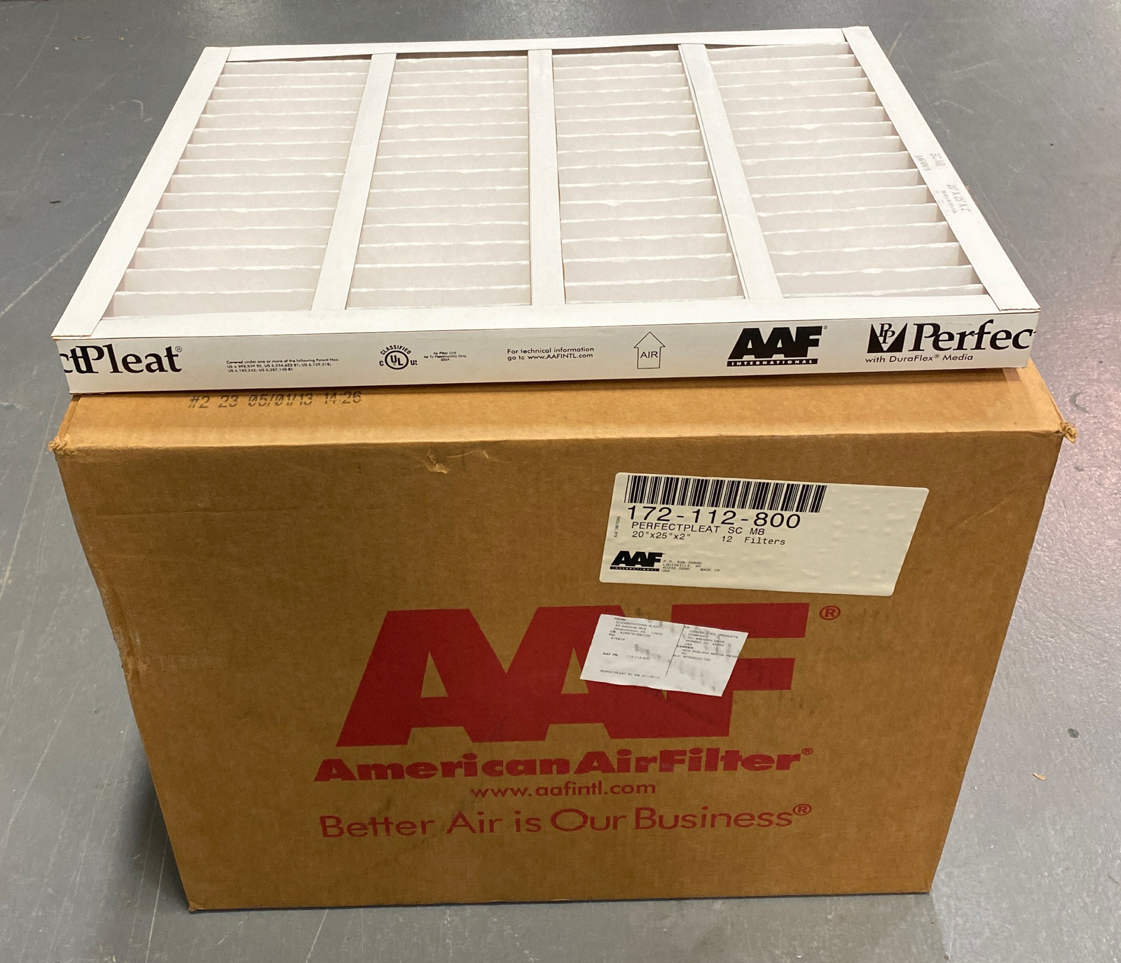 AAF 172-112-800 PerfectPleat® SC M8 Air Filters, 20&quot;x25&quot;x2&quot; Lot of 12 - $72.50