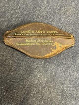 Antique Leather Advertising Pocket Coin Purse Long’s Auto Parts Frederic... - $12.87