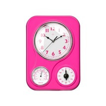 Premier Housewares Wall Clock with Temperature and Timer Dial - Hot Pink  - £26.02 GBP