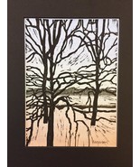 Woodblock Print: Riverside Variation 3 (Limited Edition) Matted to 8&quot; x 10&quot; - €21,36 EUR