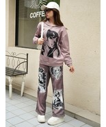 1- 2pcs/Set Teen Girls Anime Graphic Hoodie And Pants, 2024 Autumn &amp; Win... - $859.89 MXN+