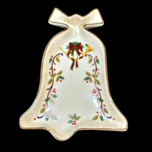 Mikasa Christmas Holiday Elegance Bell Candy Dish Tray Fine Porcelain Vintage - £9.22 GBP