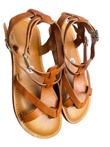 Women&#39;s Leather Sandals, Flat Sandals, Strap Sandals, Women&#39;s Leather Sa... - £48.51 GBP