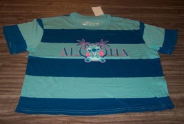 WOMEN&#39;S TEEN Walt Disney LILO AND STITCH ALOHA Skimmer T-shirt LARGE NEW... - $19.80