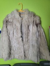 Genuine Natural Blue Fox Skin Fur Coat Vintage 1970s 1980s Vtg 70s 80s Hong Kong - £387.17 GBP