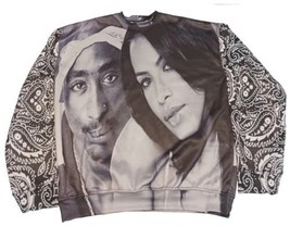 ThugAbe 2XL Aaliyah &amp; Tupac Shakur Sweater Pullover Rap R&amp;B Bootleg Hip Hop - £43.83 GBP