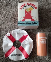 Vintage Inflatable Life Saver Floating Glass Caddy 1970&#39;s with Original Box - $17.50