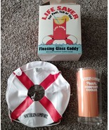 Vintage Inflatable Life Saver Floating Glass Caddy 1970&#39;s with Original Box - $17.50