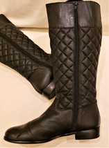 Knee High Boots Corso Como Sz-9.5M Black Quilted Leather - £47.06 GBP