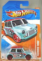 2011 Hot Wheels #75 Track Stars 10/15 MORRIS MINI Aqua Variant w/Red 10 Spokes - £9.00 GBP